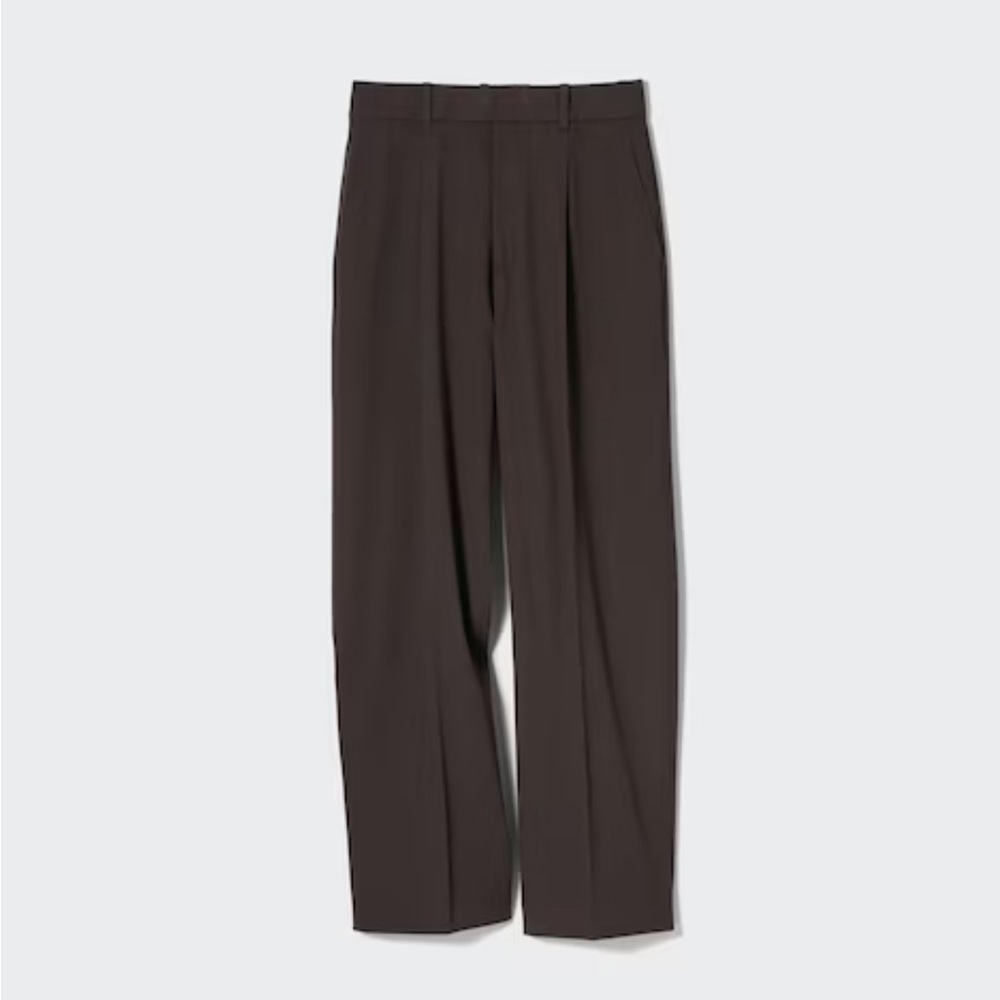 Uniqlo Pleated Wide Pants Dark Brown